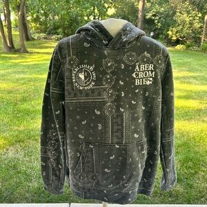 Abercrombie & Fitch Black/white Graphic Hoodie